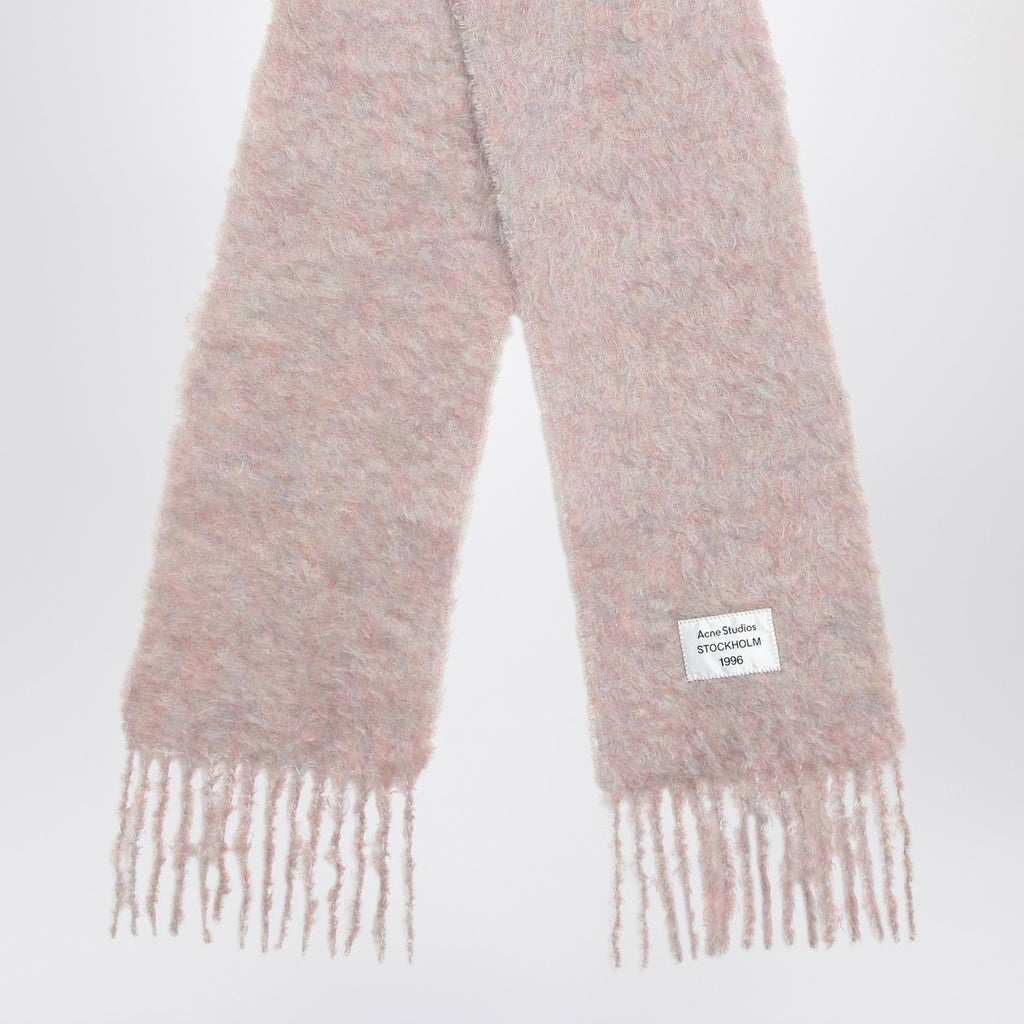 Acne Studios Pink wool scarf with logo