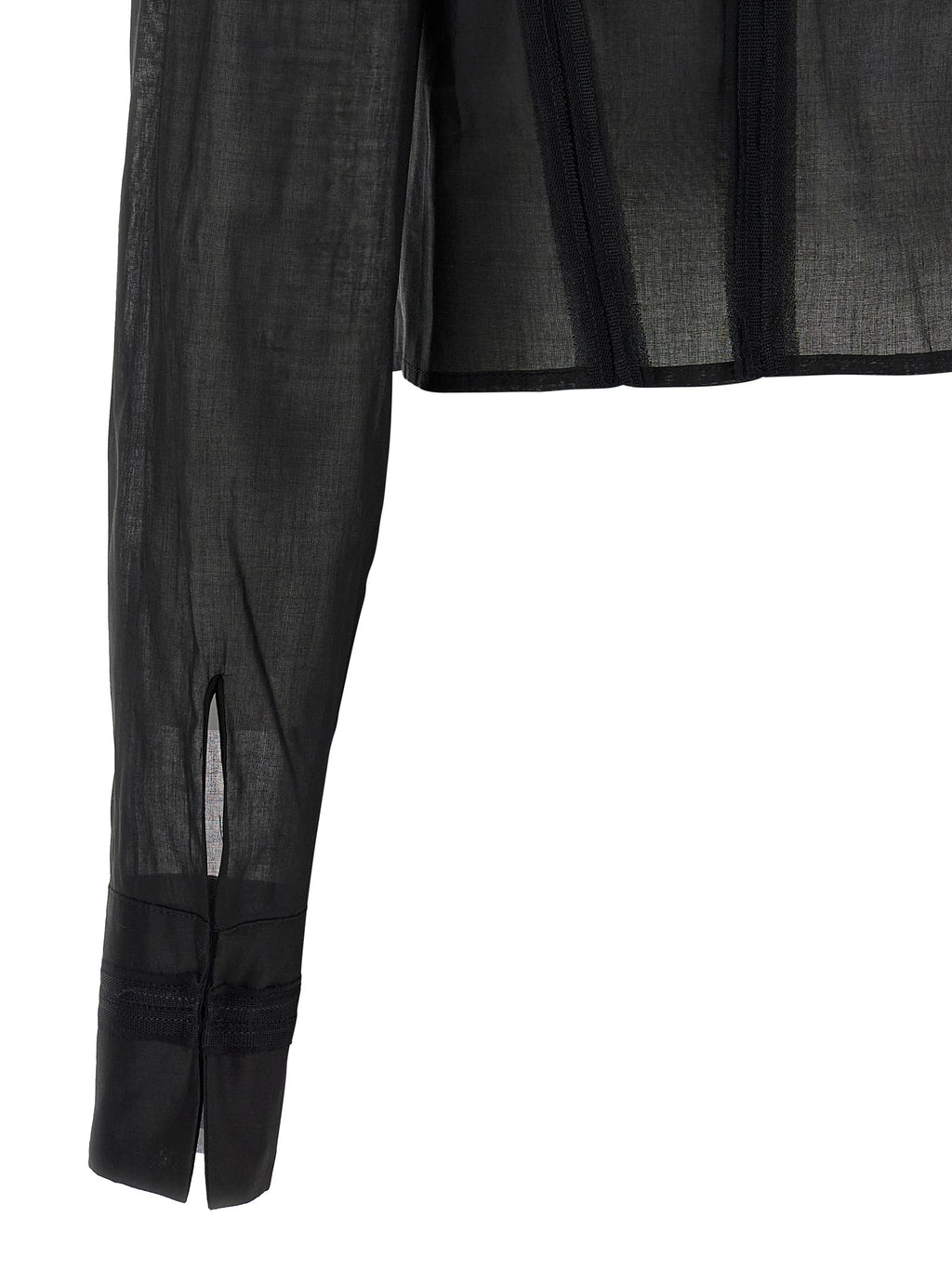 Elisabetta Franchi Logo Embroidery Maxi Crop Shirt