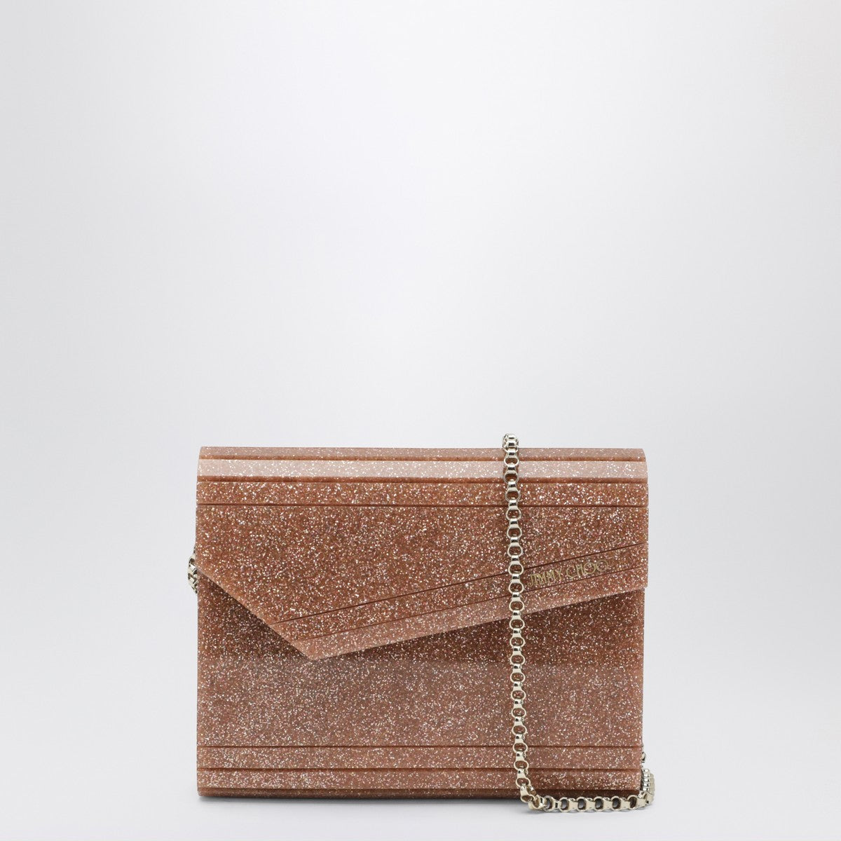 Jimmy Choo Candy clutch in pink glitter acrylic fabric