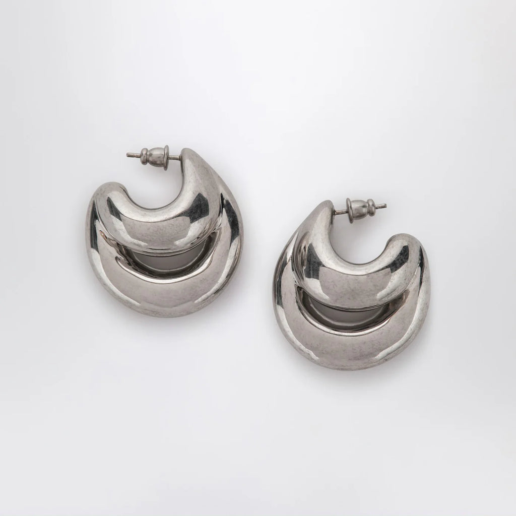 PANCONESI Blow Up Huggies earrings in silver tone