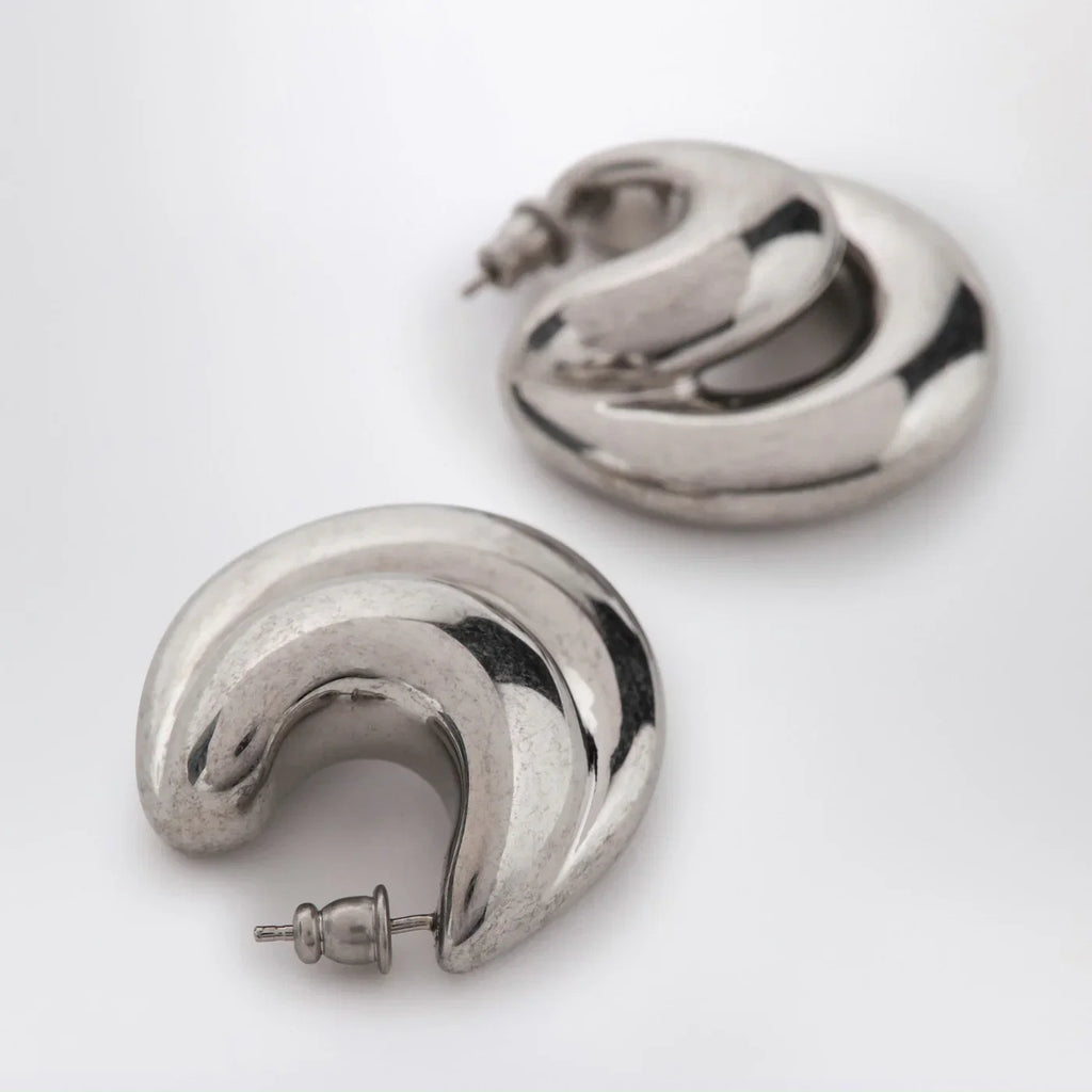 PANCONESI Blow Up Huggies earrings in silver tone