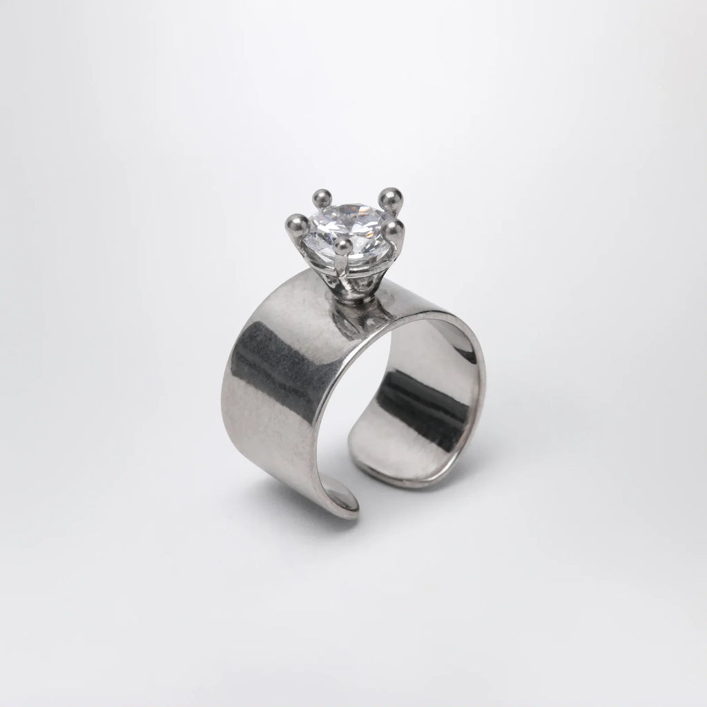 PANCONESI Armour Ring Small with Diamonds