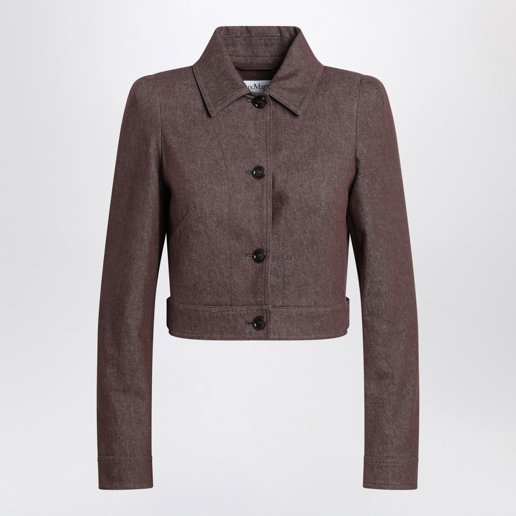 Max Mara Cropped brown denim-effect jacket