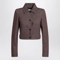 Max Mara Cropped brown denim-effect jacket
