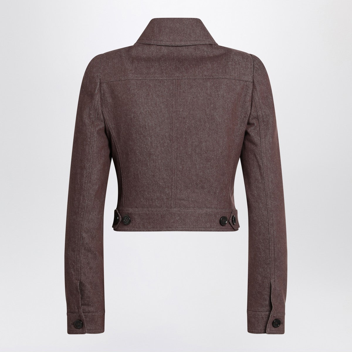 Max Mara Cropped brown denim-effect jacket