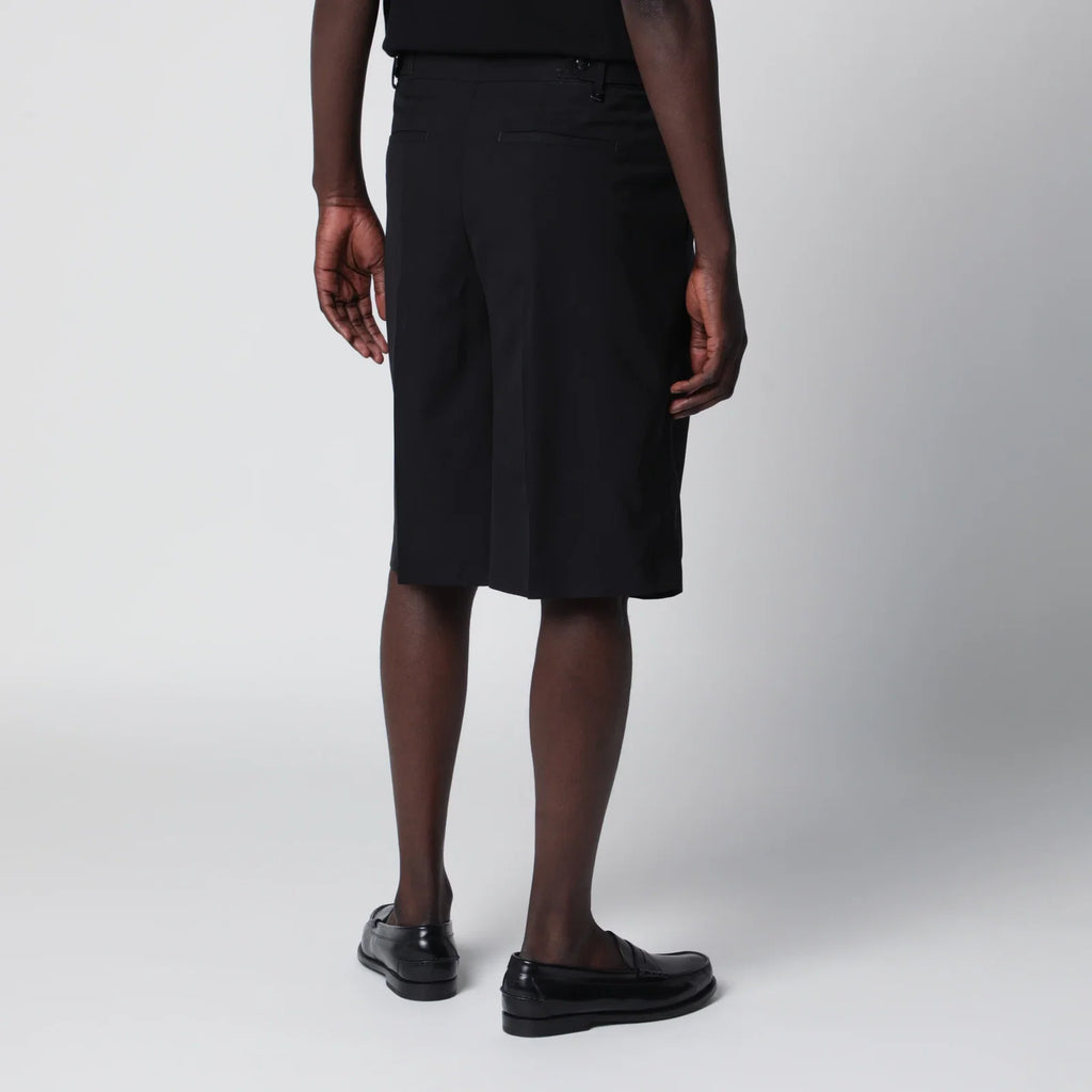 PT Torino Black cotton Bermuda shorts