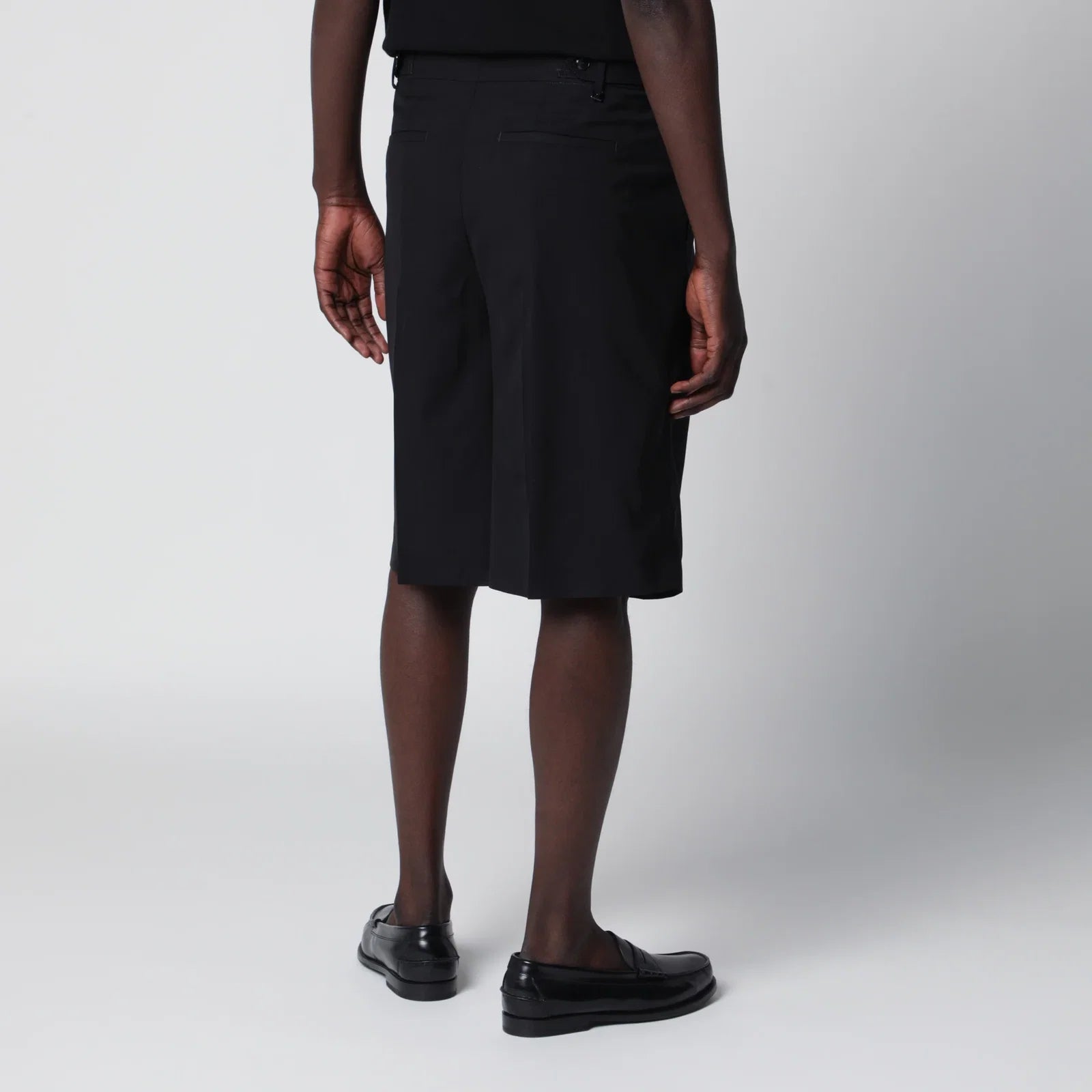 PT Torino Black cotton Bermuda shorts