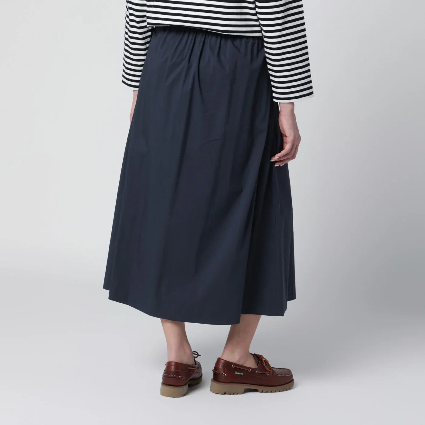 PT Torino Blue pleated cotton-blend skirt