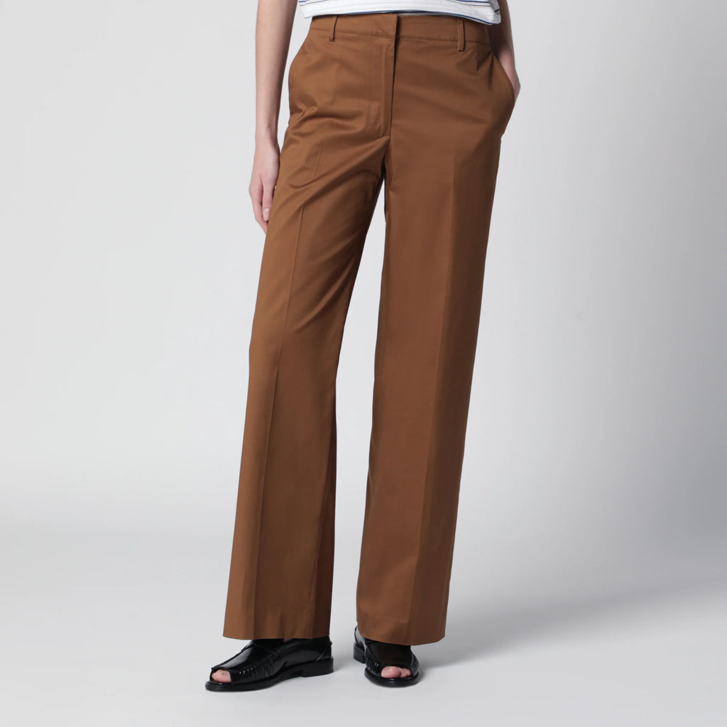 PT Torino Francoise beige cotton-blend trousers