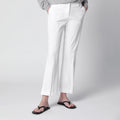 PT Torino Mid-rise flared cotton trousers in white