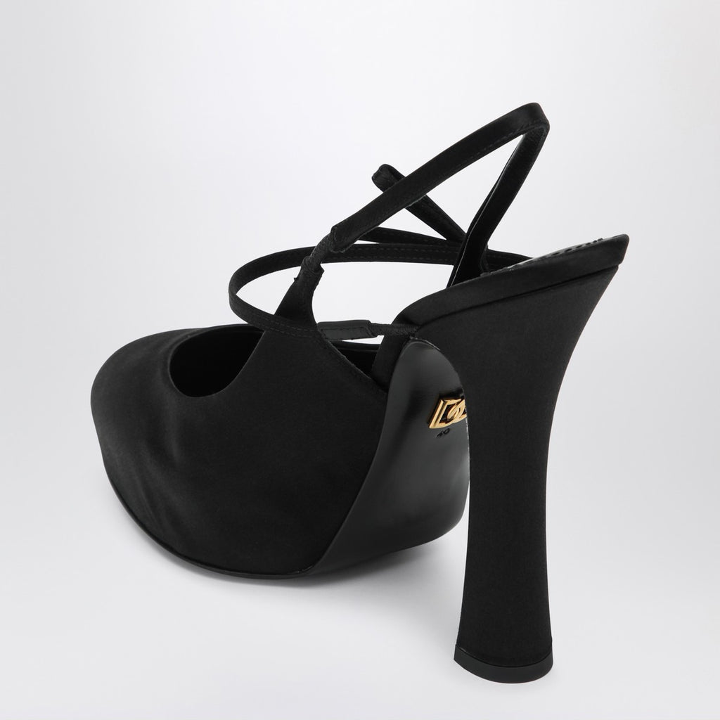 Dolce & Gabbana Dolce&Gabbana High black satin slingback