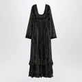 Chloé Maxi black dress with lightweight silk ruffles