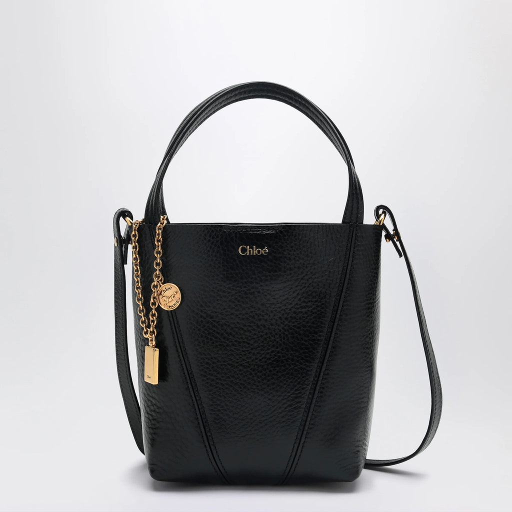 Chloé Small Spin black leather tote bag