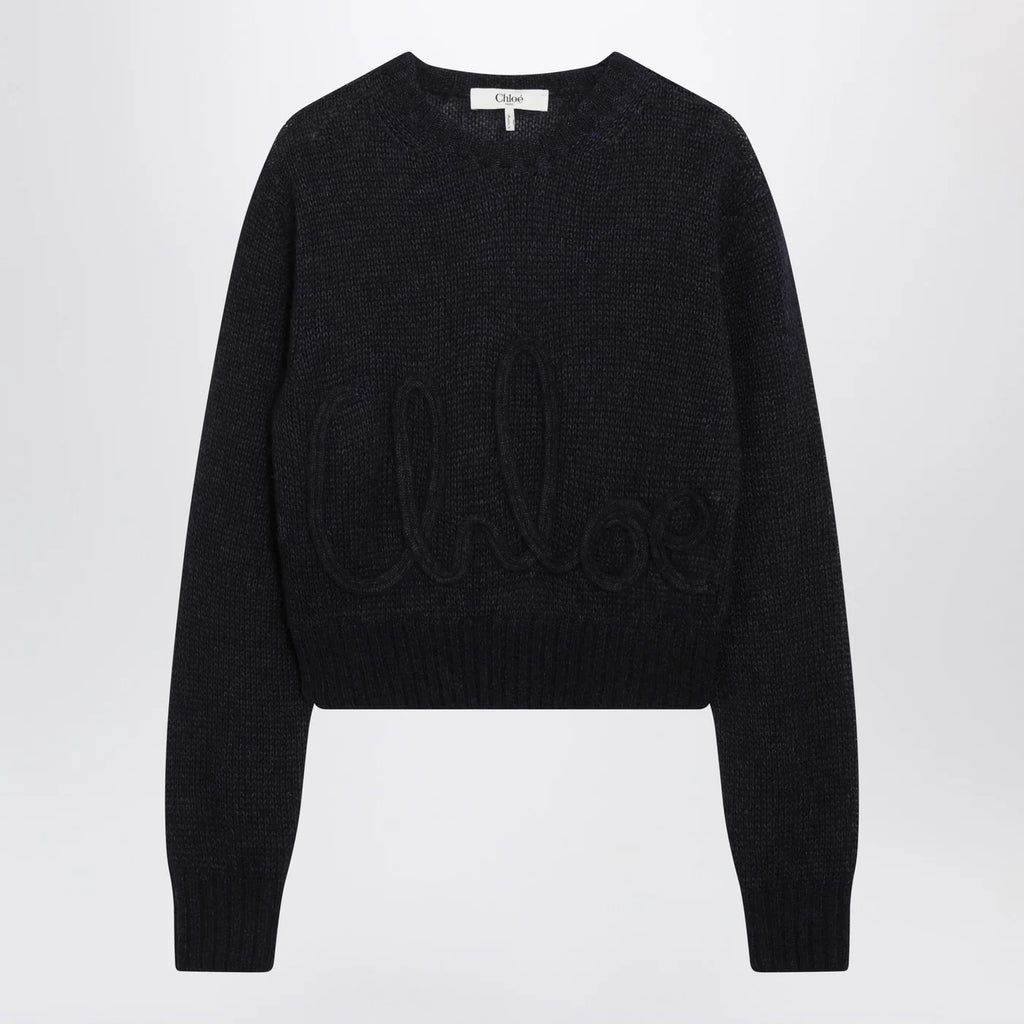 Chloé Navy blue alpaca-blend sweater
