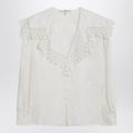 Chloé Jacquard and lace blouse with oversized collar