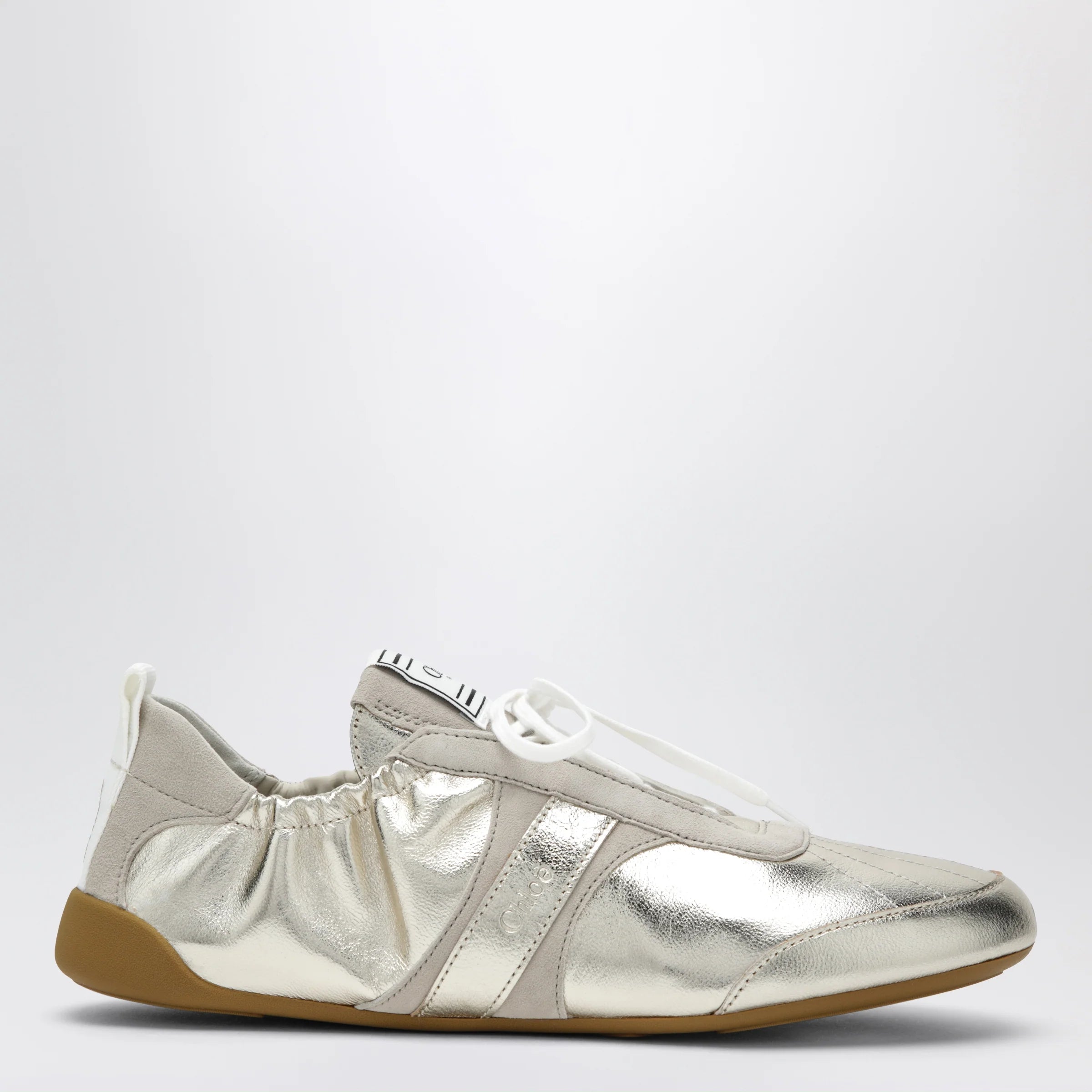 Chloé Kick Sneakers in Palladium Metallic Finish