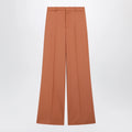 Chloé Burnt brown flared wool trousers