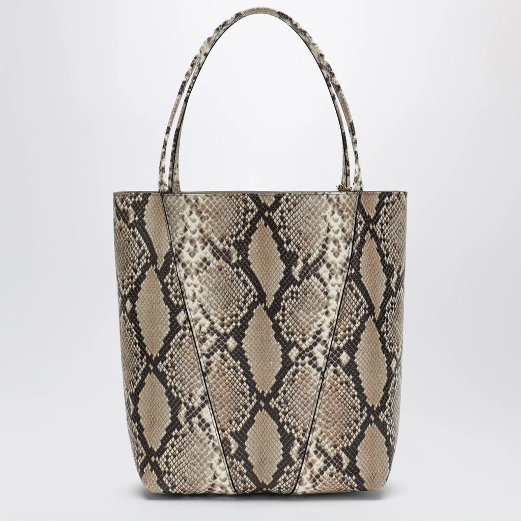 Large Chloé Spin tote bag in python-effect leather