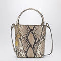 Small Chloé Spin tote bag in python-effect leather
