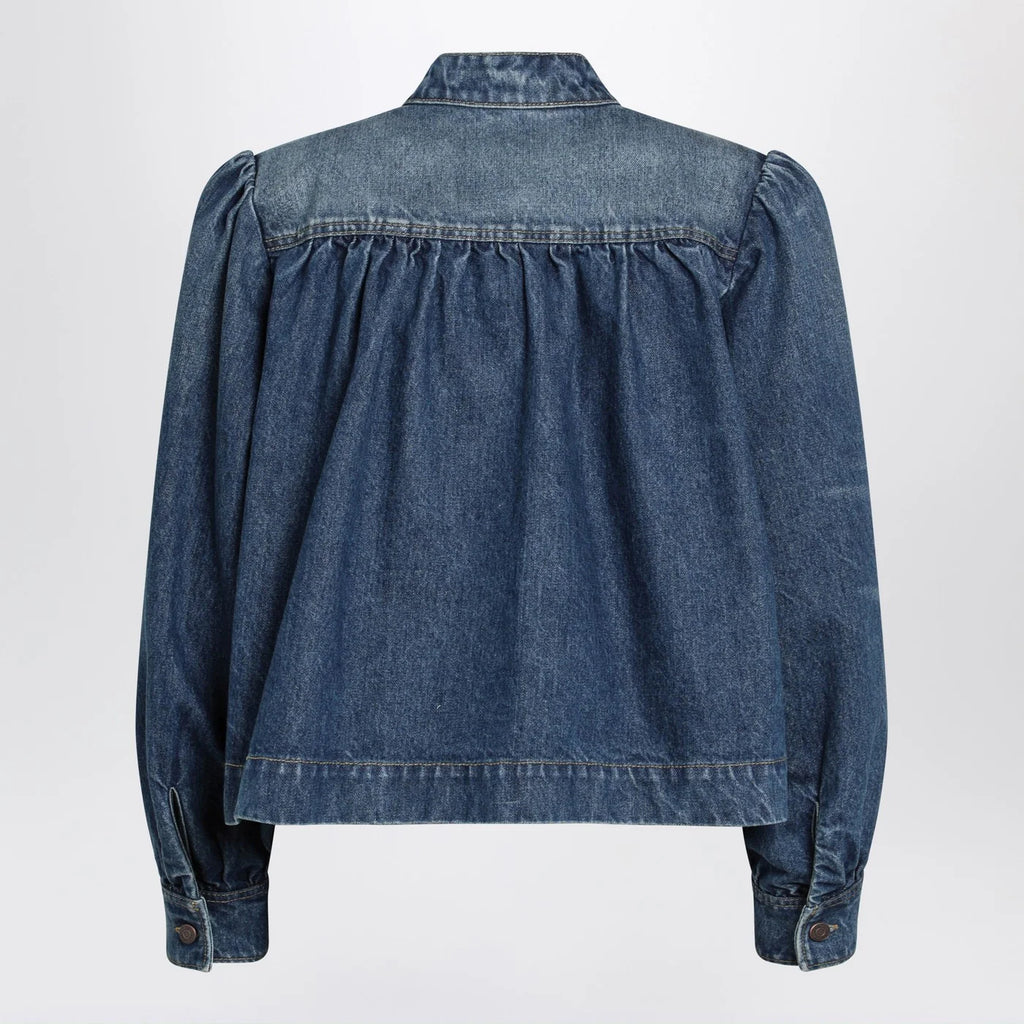 Chloé Indigo blue gathered denim jacket