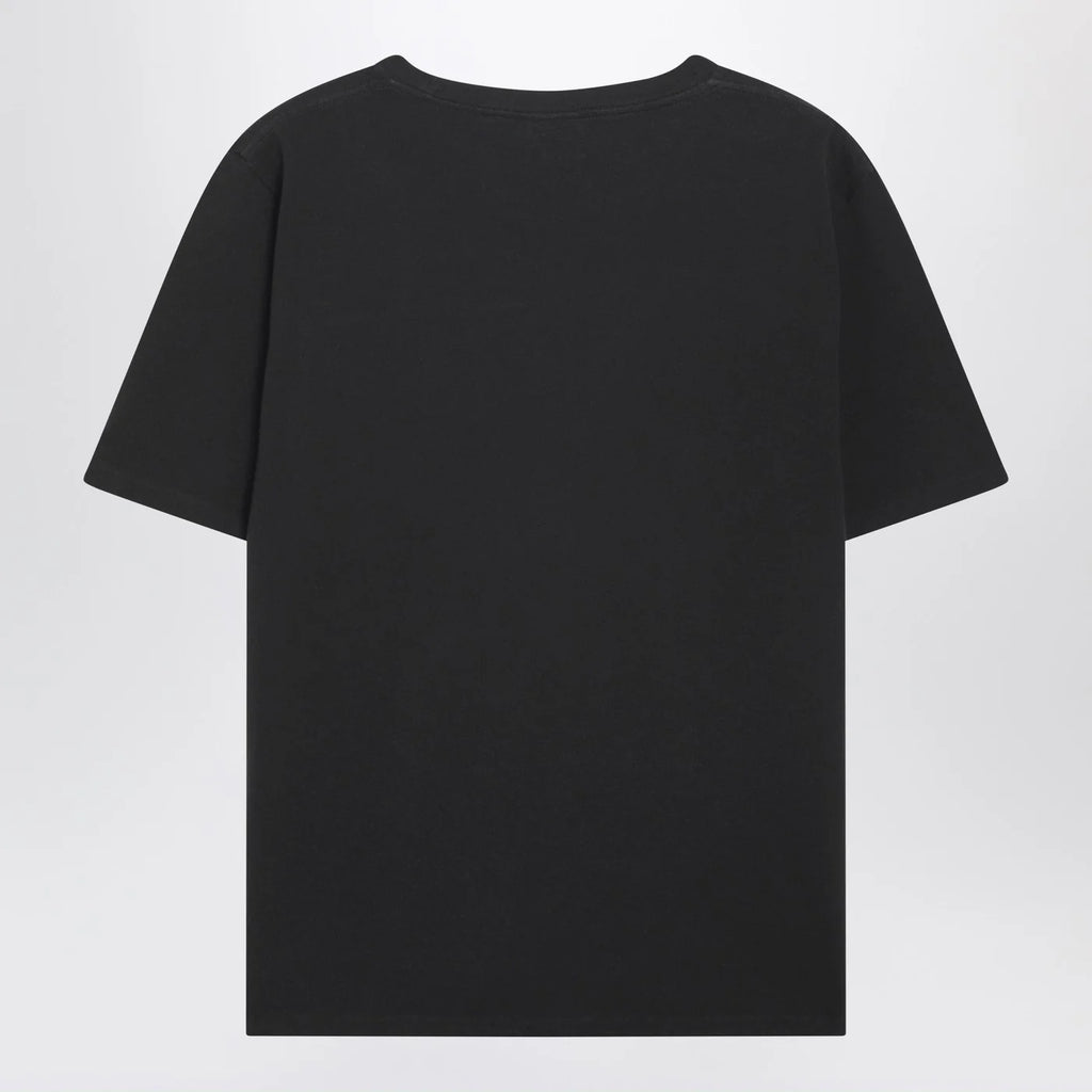 Chloé Black baby-fit T-shirt with logo and flamingo print