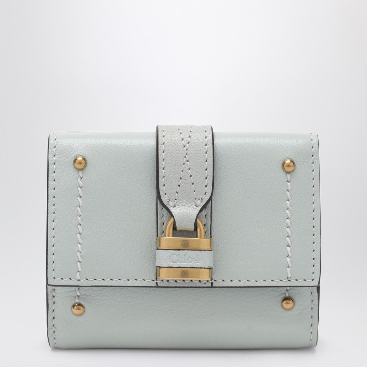 Chloé Paddington mini trifold wallet in aqua blue leather
