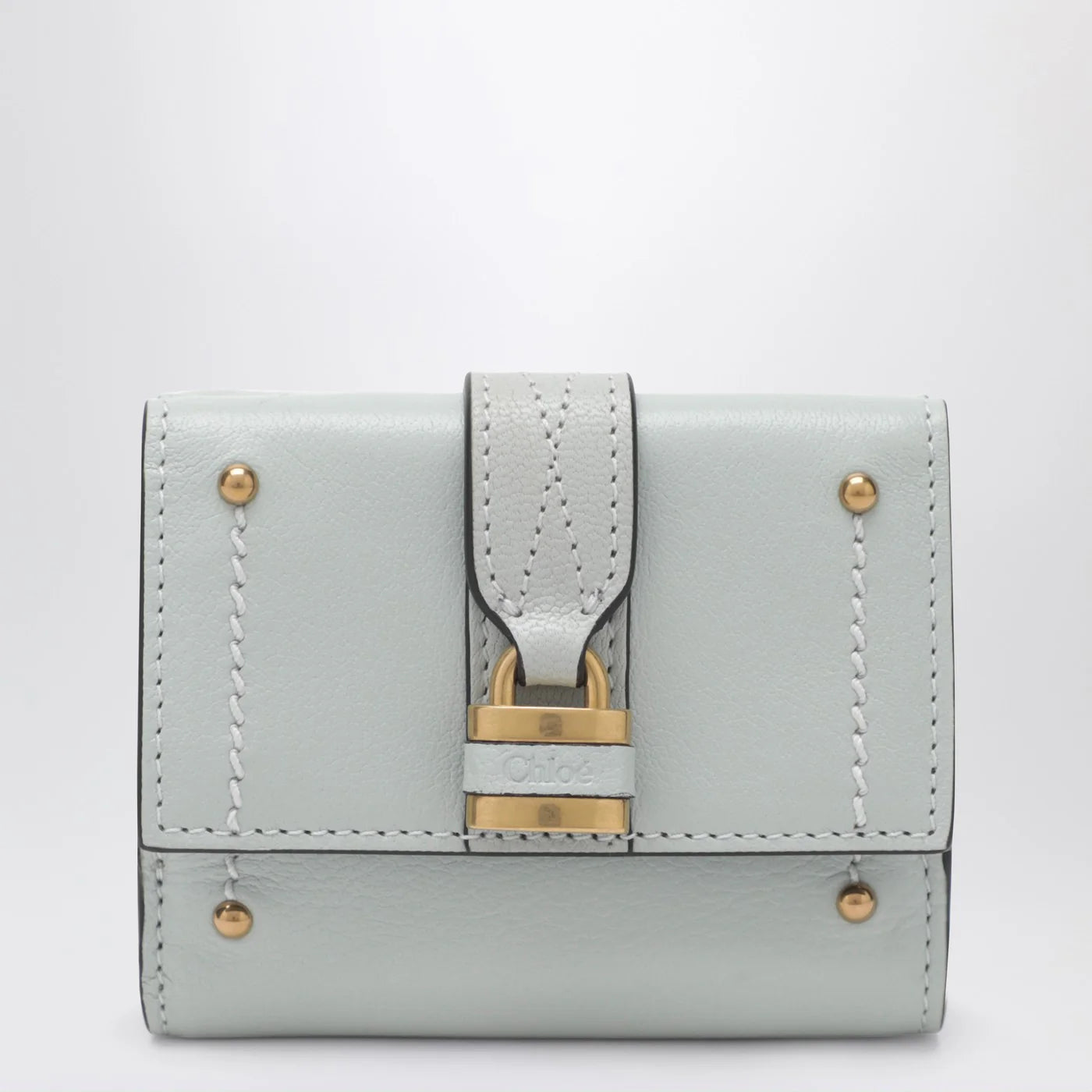 Chloé Paddington mini trifold wallet in aqua blue leather