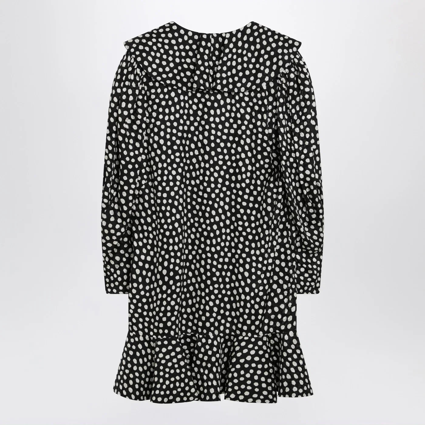 Chloé Black silk jacquard mini dress with polka dot print