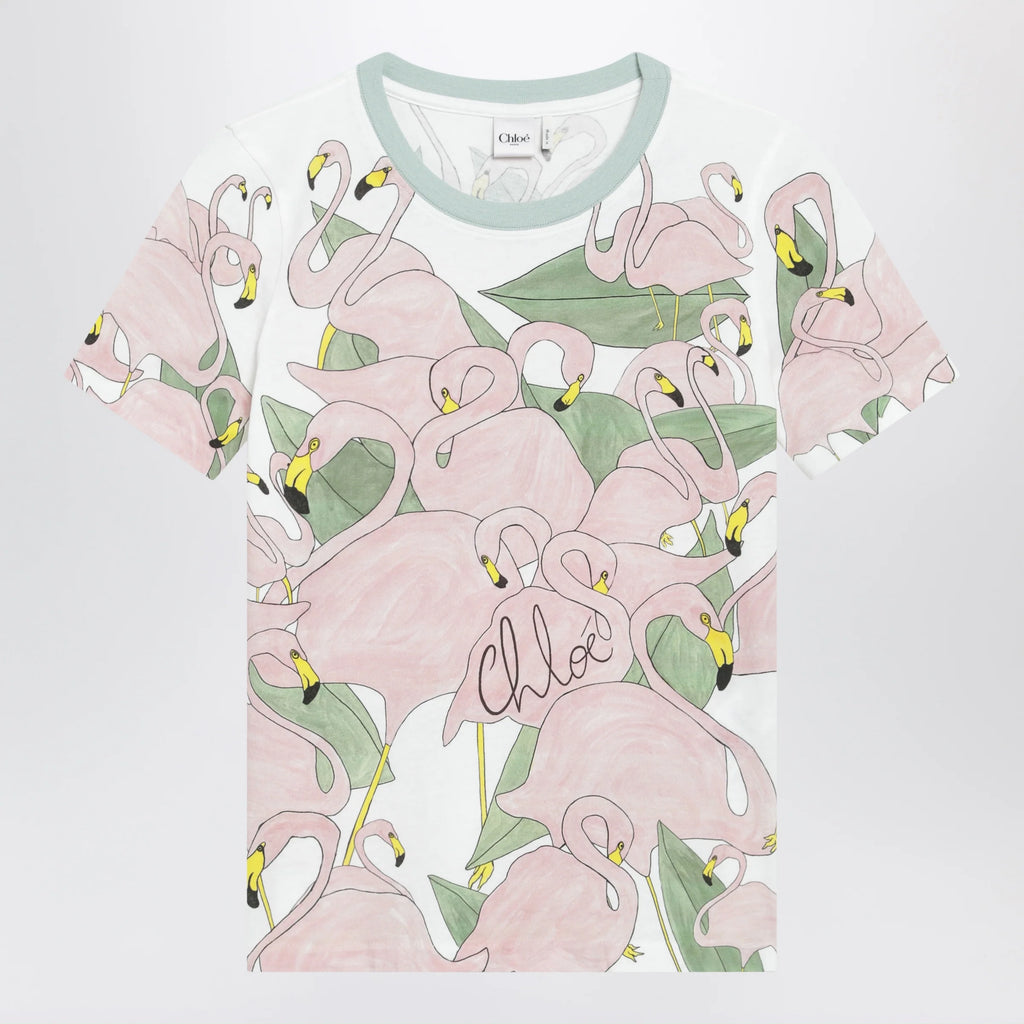 Chloé Baby-fit crew-neck T-shirt in organic cotton jersey, multicolor