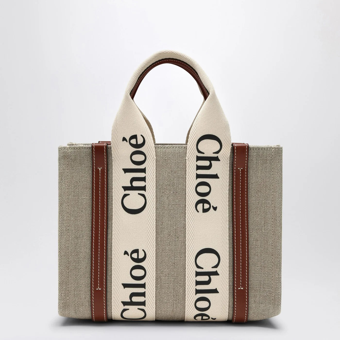 Chloé Woody little bag in beige canvas