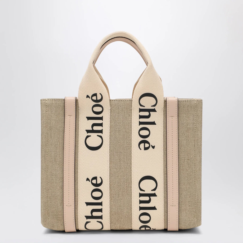 Chloé Woody little bag in beige canvas