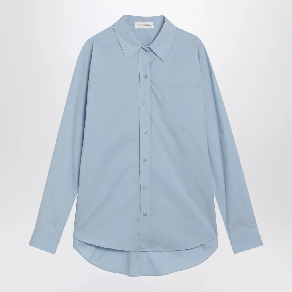 The Frankie Shop Light blue Ornella asymmetric shirt