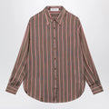The Frankie Shop Brown striped viscose and silk shirt
