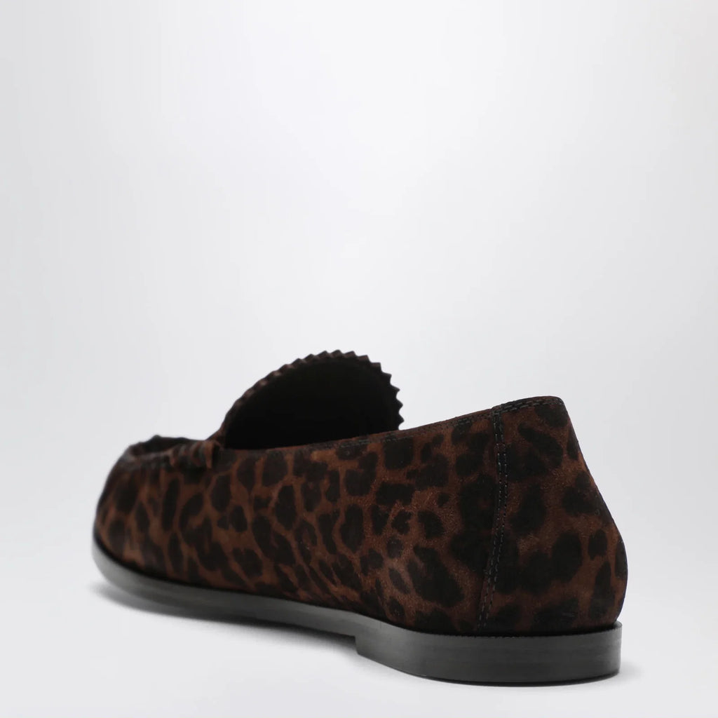 Aquazzura Leopard-print suede loafers