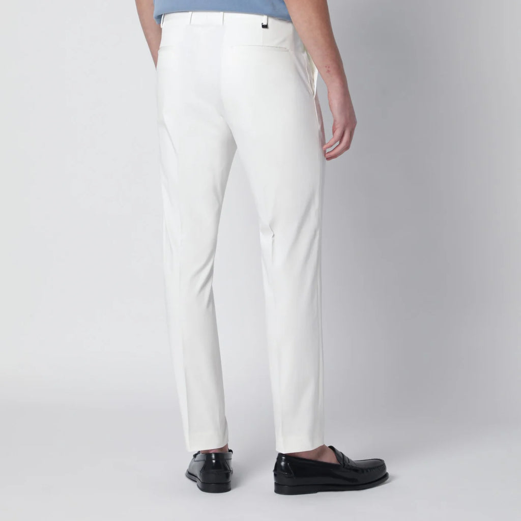 PT Torino White slim-fit cotton-blend trousers