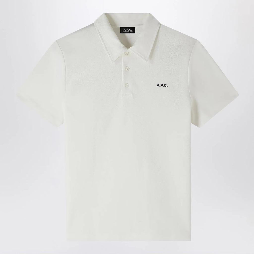 A.P.C. White short-sleeved polo shirt with logo embroidery