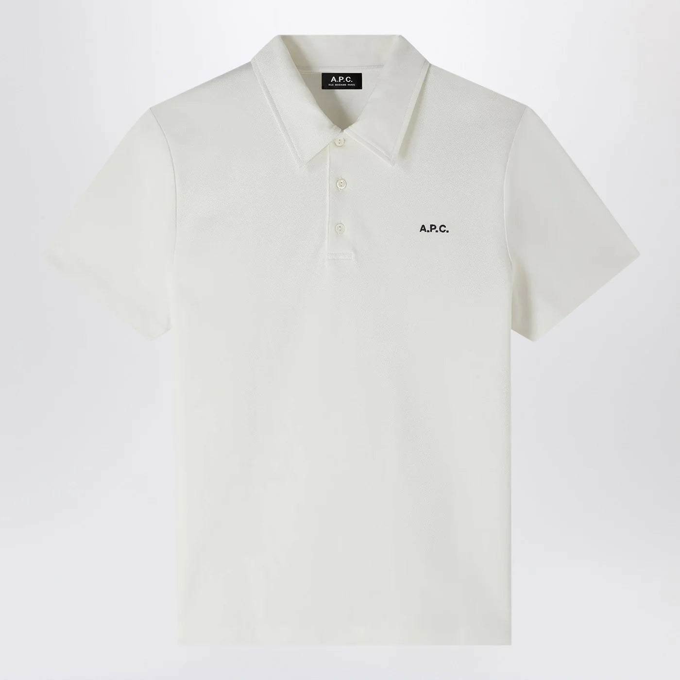 A.P.C. White short-sleeved polo shirt with logo embroidery