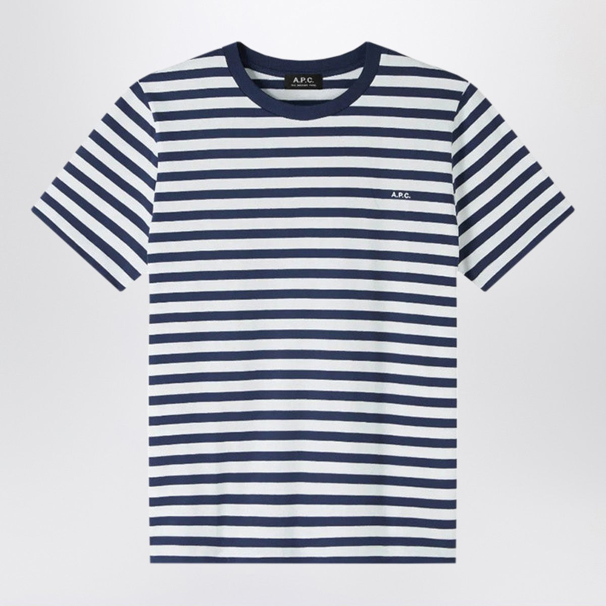 A.P.C. Striped blue and white crew-neck T-shirt