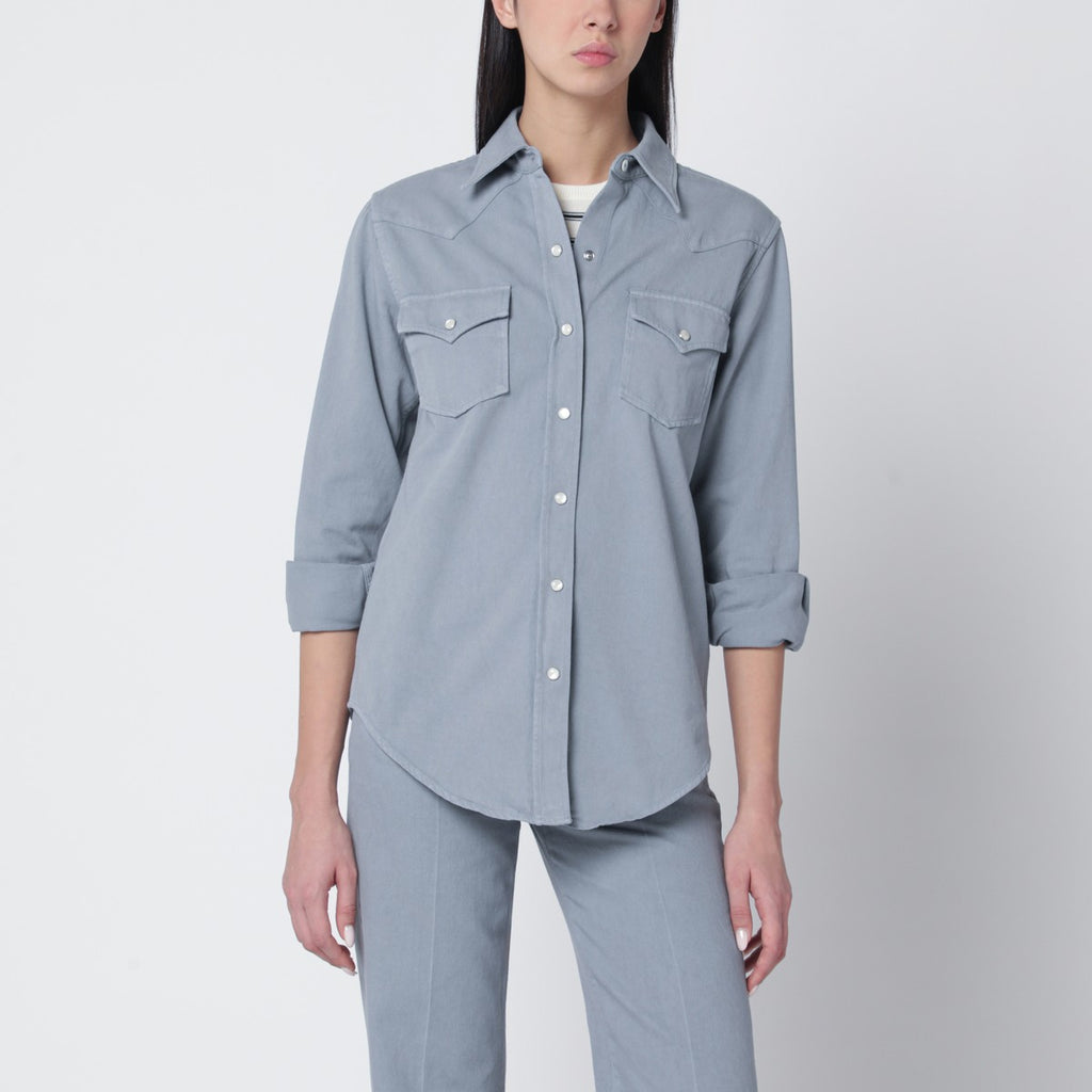 A.P.C. Blue-grey cotton shirt