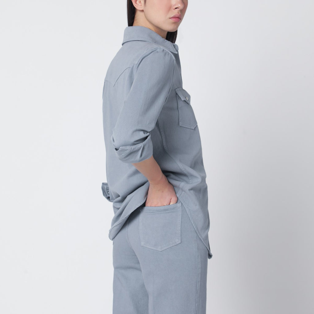 A.P.C. Blue-grey cotton shirt