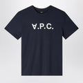 A.P.C. Blue crew-neck T-shirt with logo