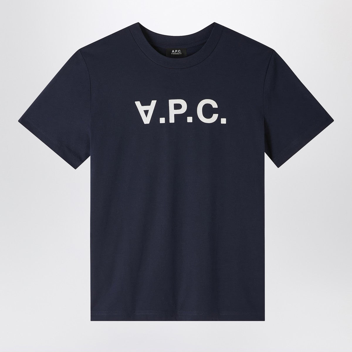 A.P.C. Blue crew-neck T-shirt with logo