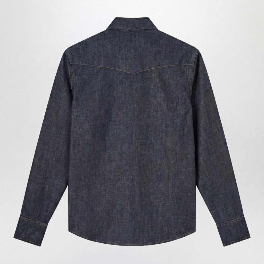 A.P.C. Indigo blue denim Western shirt