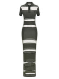 Coperni Striped Sheer Polo Dress