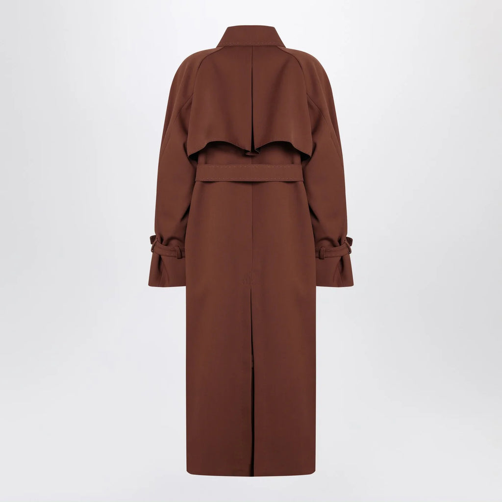 Max Mara Atelier Brown rainproof gabardine trench coat