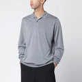 JOHN SMEDLEY Light grey wool polo shirt