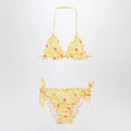 MC2 Saint Barth Yellow/white striped bikini with starfish