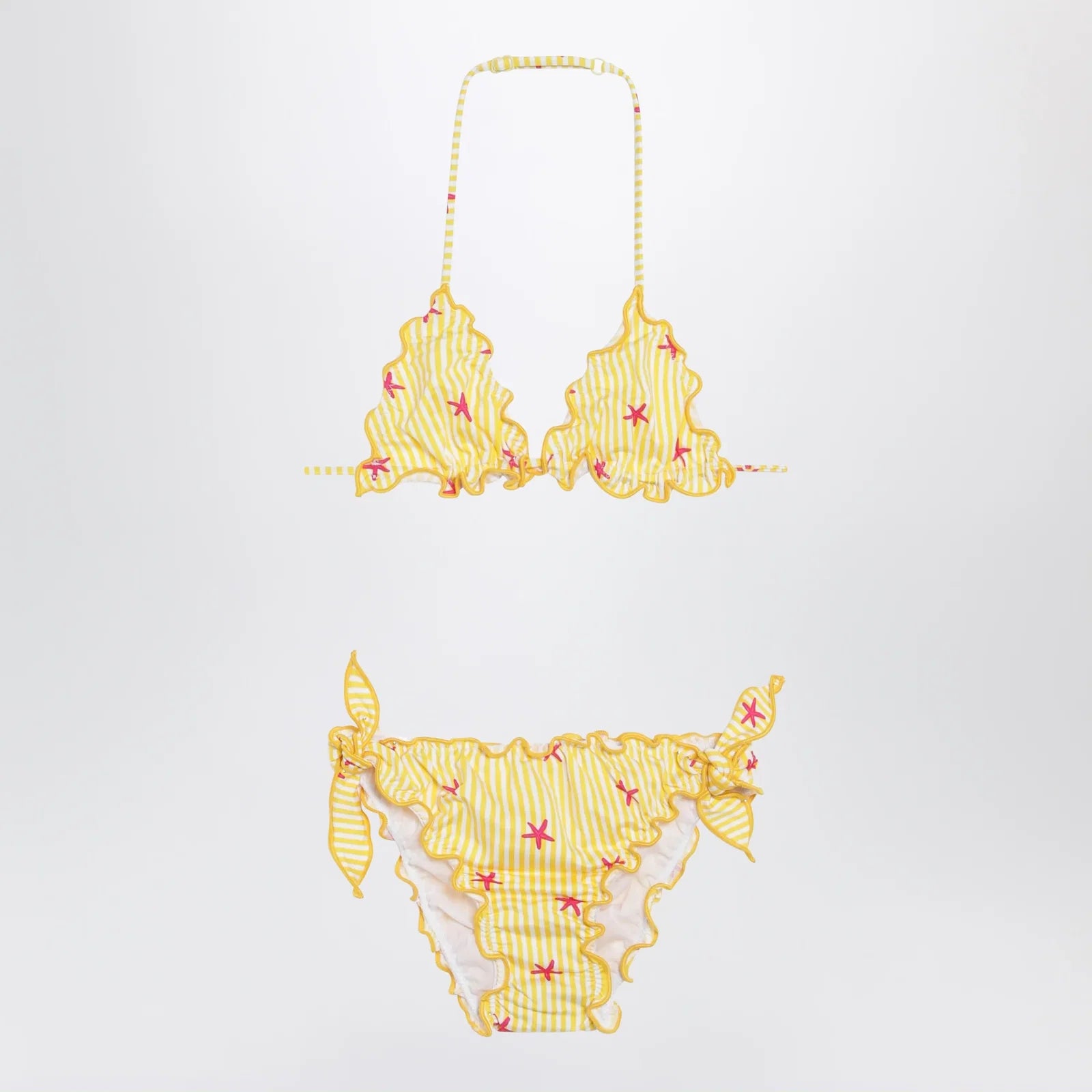 MC2 Saint Barth Yellow/white striped bikini with starfish