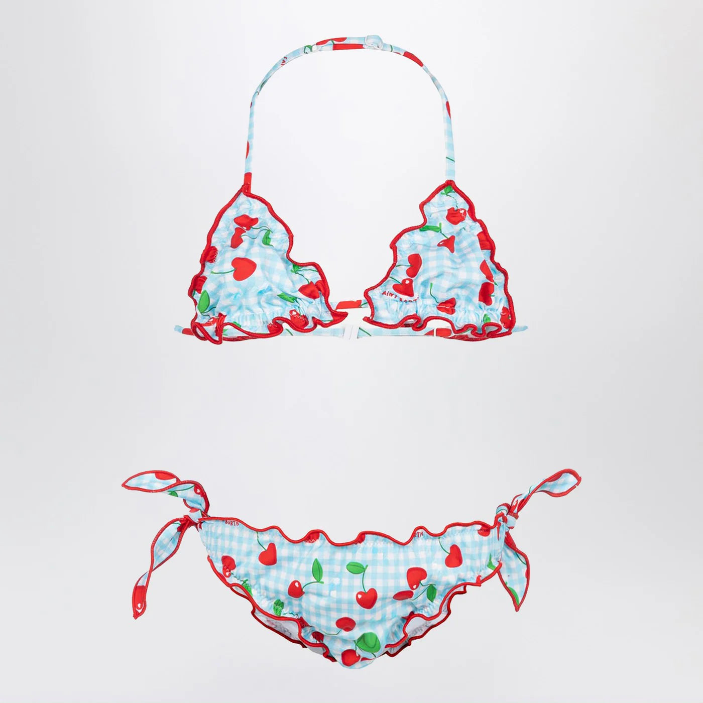 MC2 Saint Barth Cris bikini with Vichy and cherries pattern
