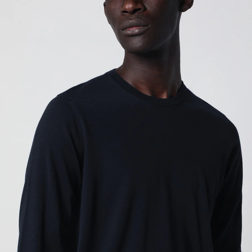 Drumohr Navy blue wool crew-neck sweater